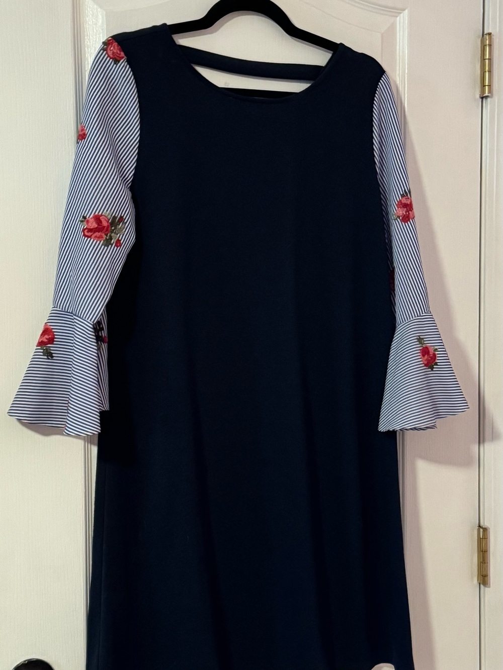 AGB Navy Blue classic Dress with Subtle White Logo Stitching